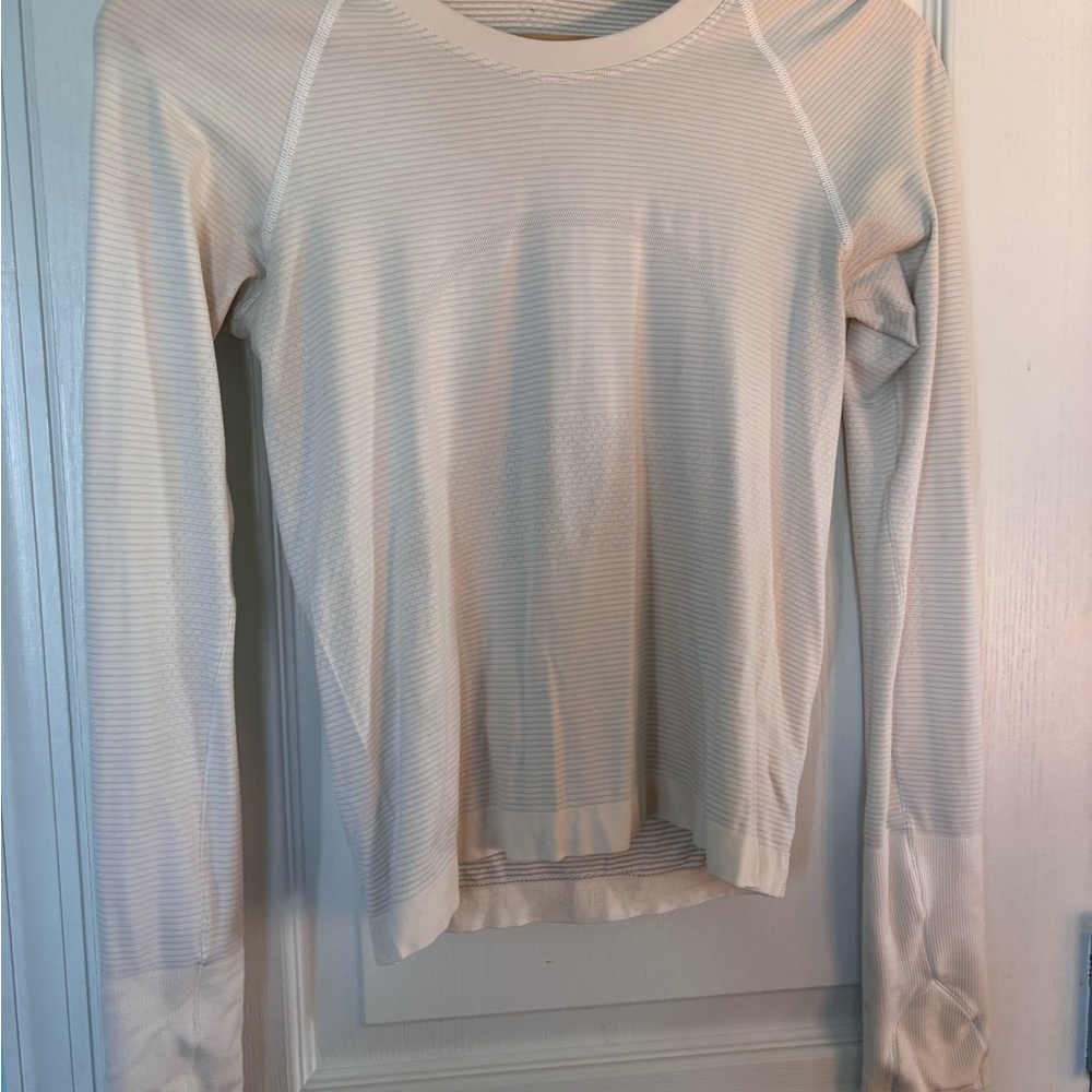 White Long Sleeve Swiftly Tech top